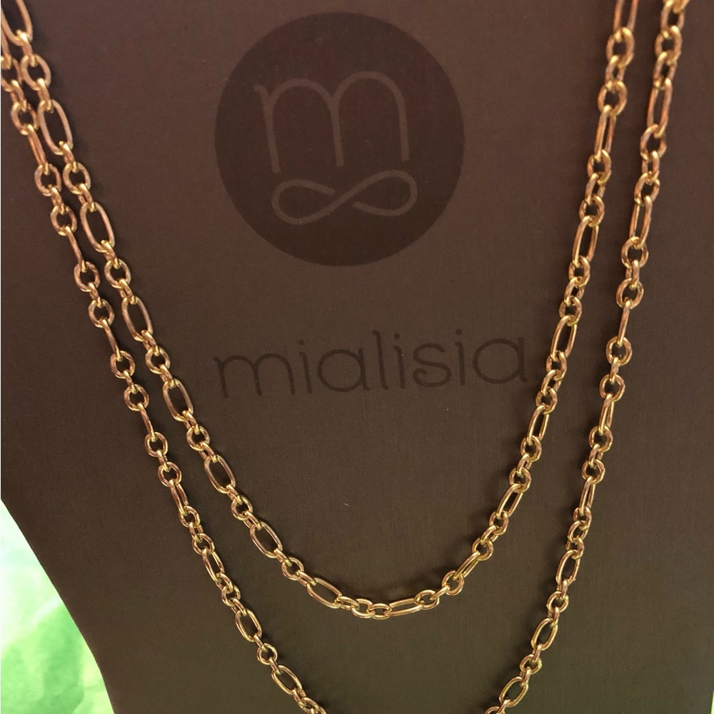 Mialisia “Adrift” gold tone neckkace.
